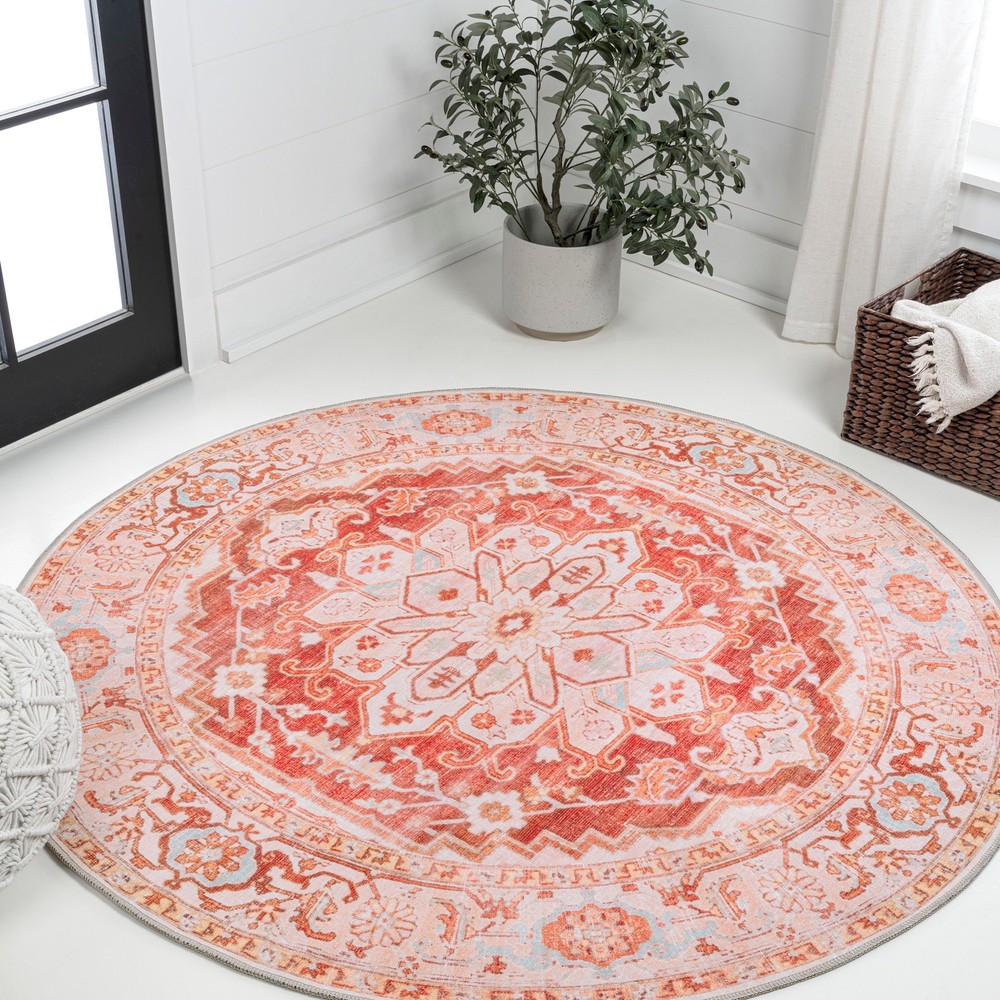 Jonathan Y 6x6 Washable Multicolor LED Border Light Indoor
