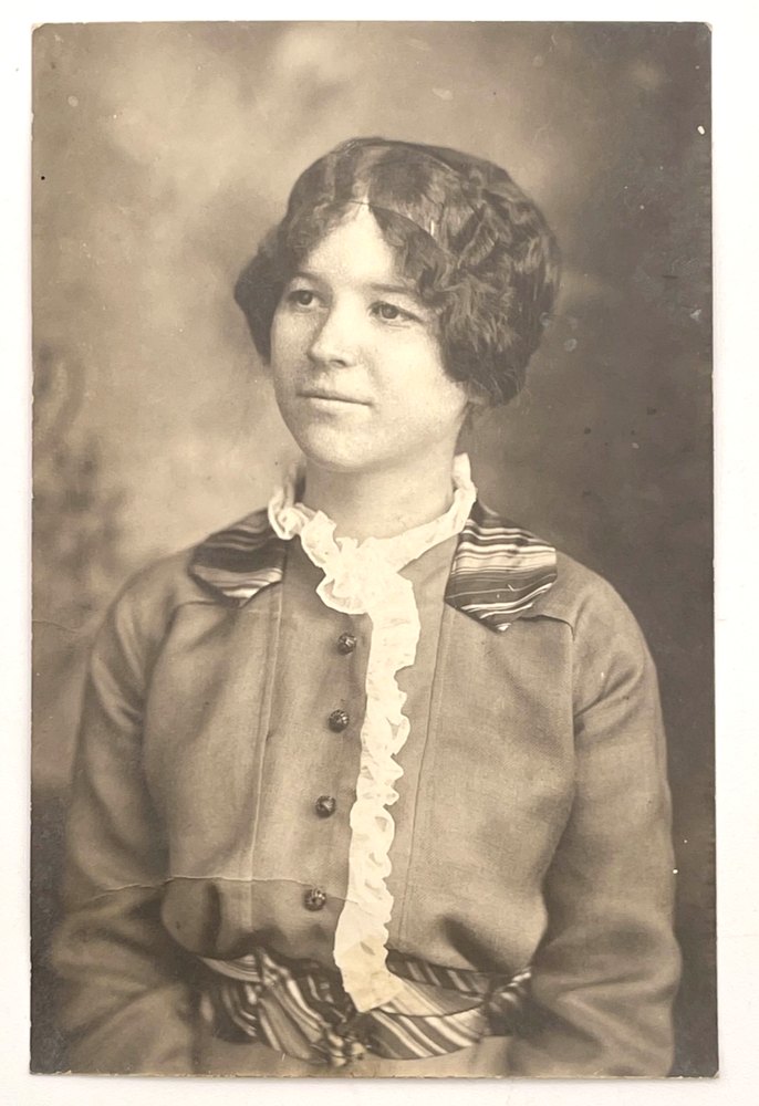 RPPC Young Woman Portrait Real Photo Postcard Griffin Studio Eastport Maine