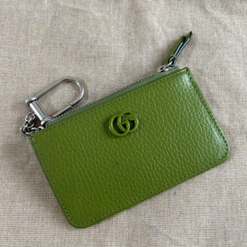 GUCCI Double G Key Case with Card Pocket Coin Holder in Green