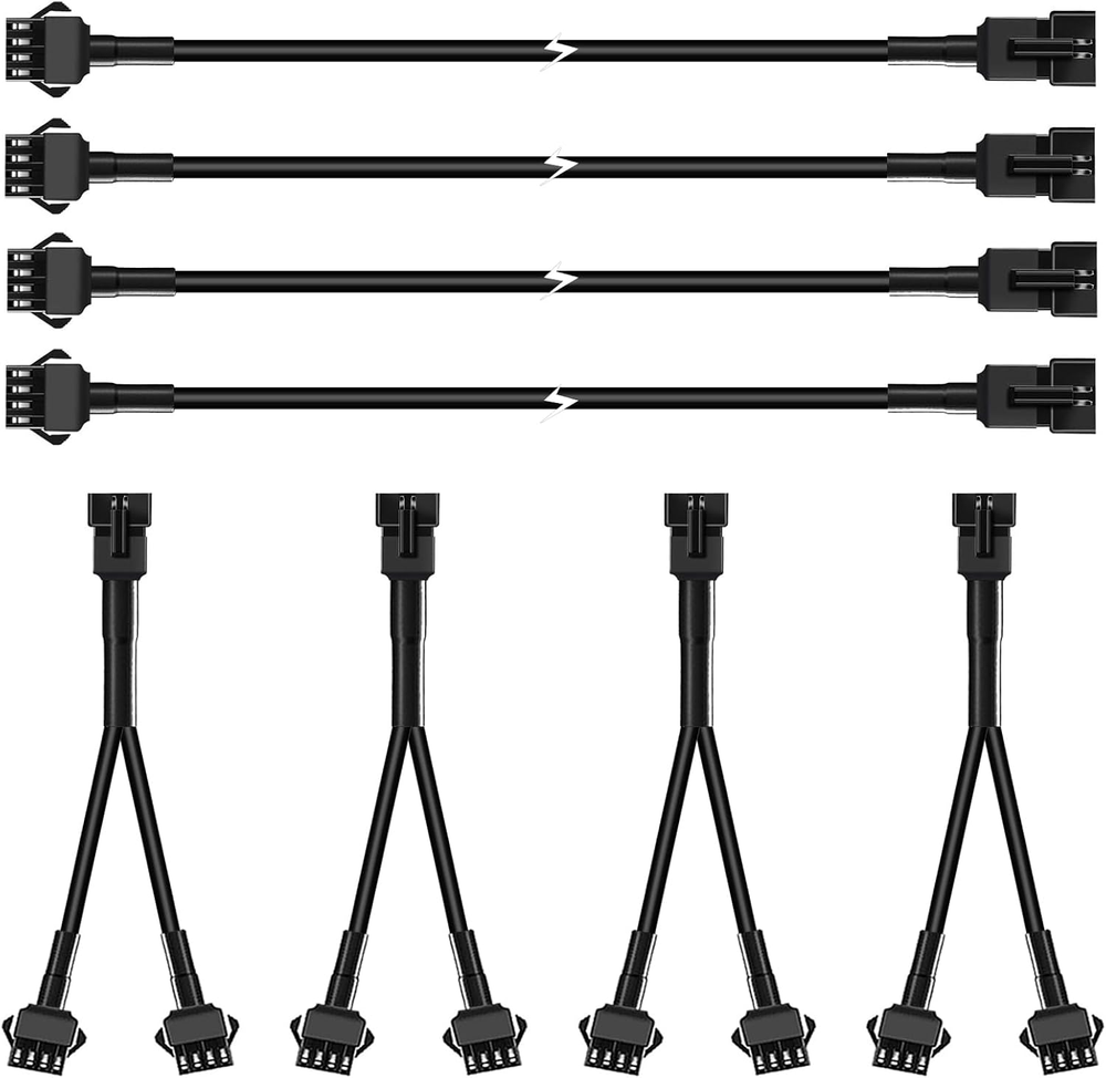 4PCS 40 Inch 4Pin Extension Cords and 4PCS 2-Way Splitters for LED Motorcycle...
