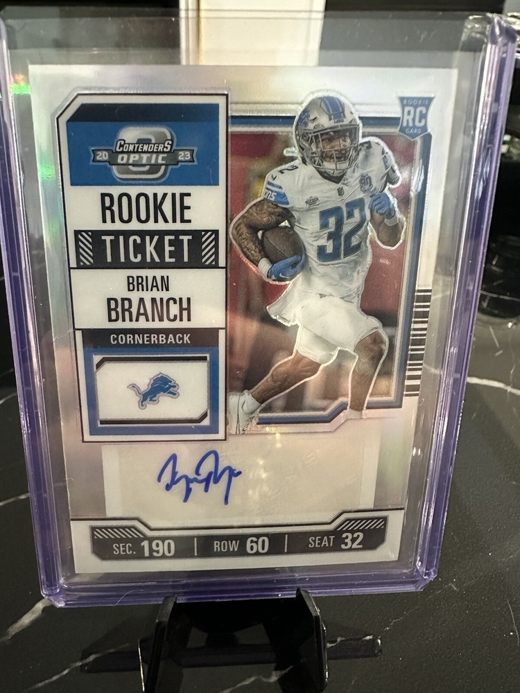 2023 Panini Contenders Optic Brian Branch Rookie Ticket Auto