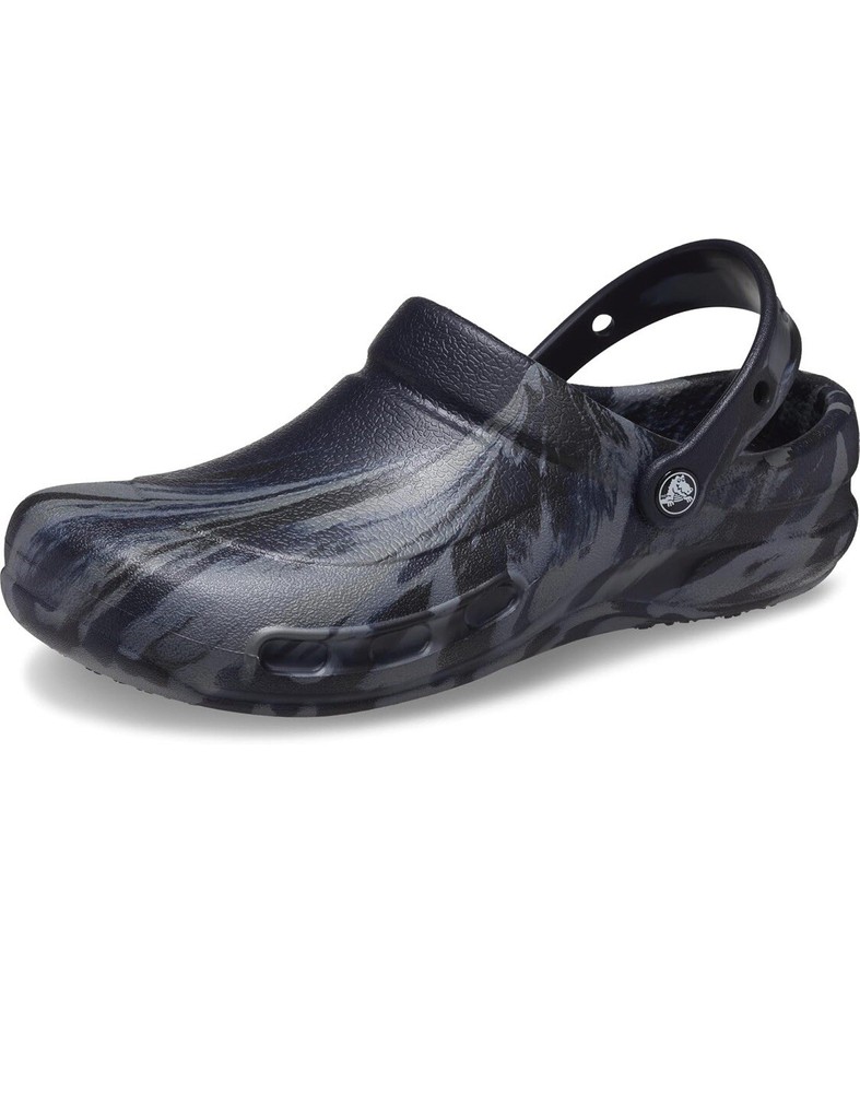 Crocs Unisex Bistro Graphic Clogs, Slip Resistant , Deep Navy/Multi Size M5/W7