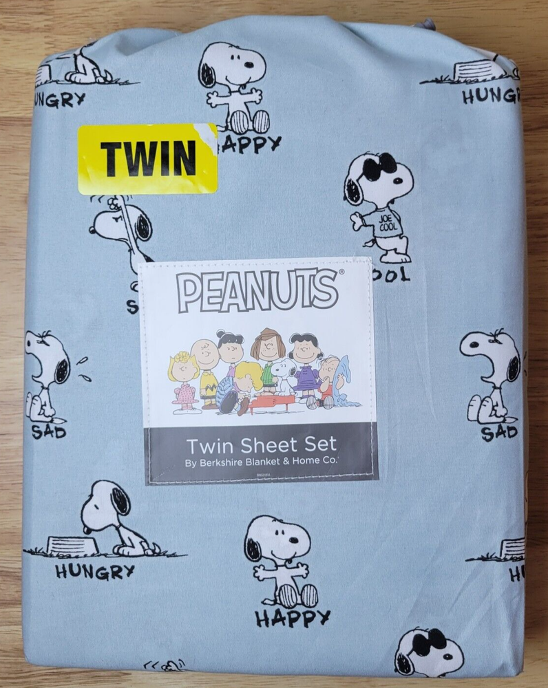 Snoopy Berkshire Twin Sheet Set with Fun Character Prints 4-Piece