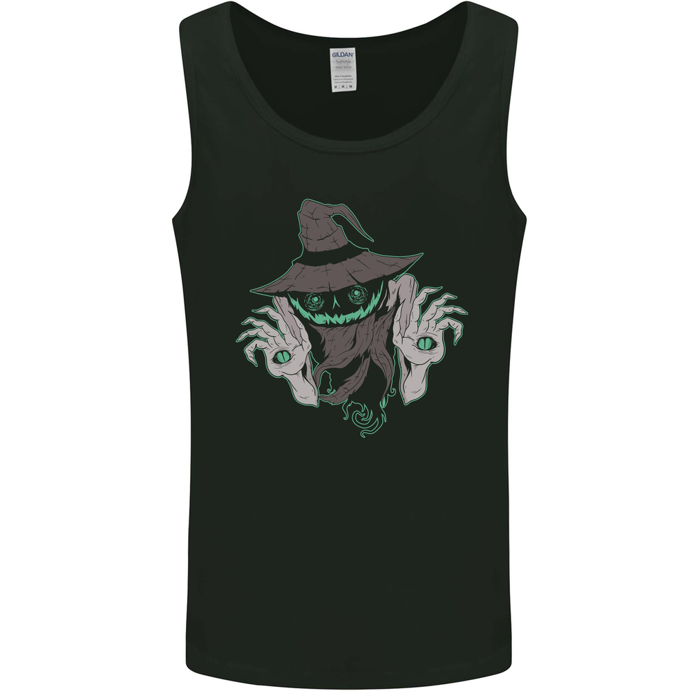 Creepy Halloween Pumpkin Mens Vest Tank Top
