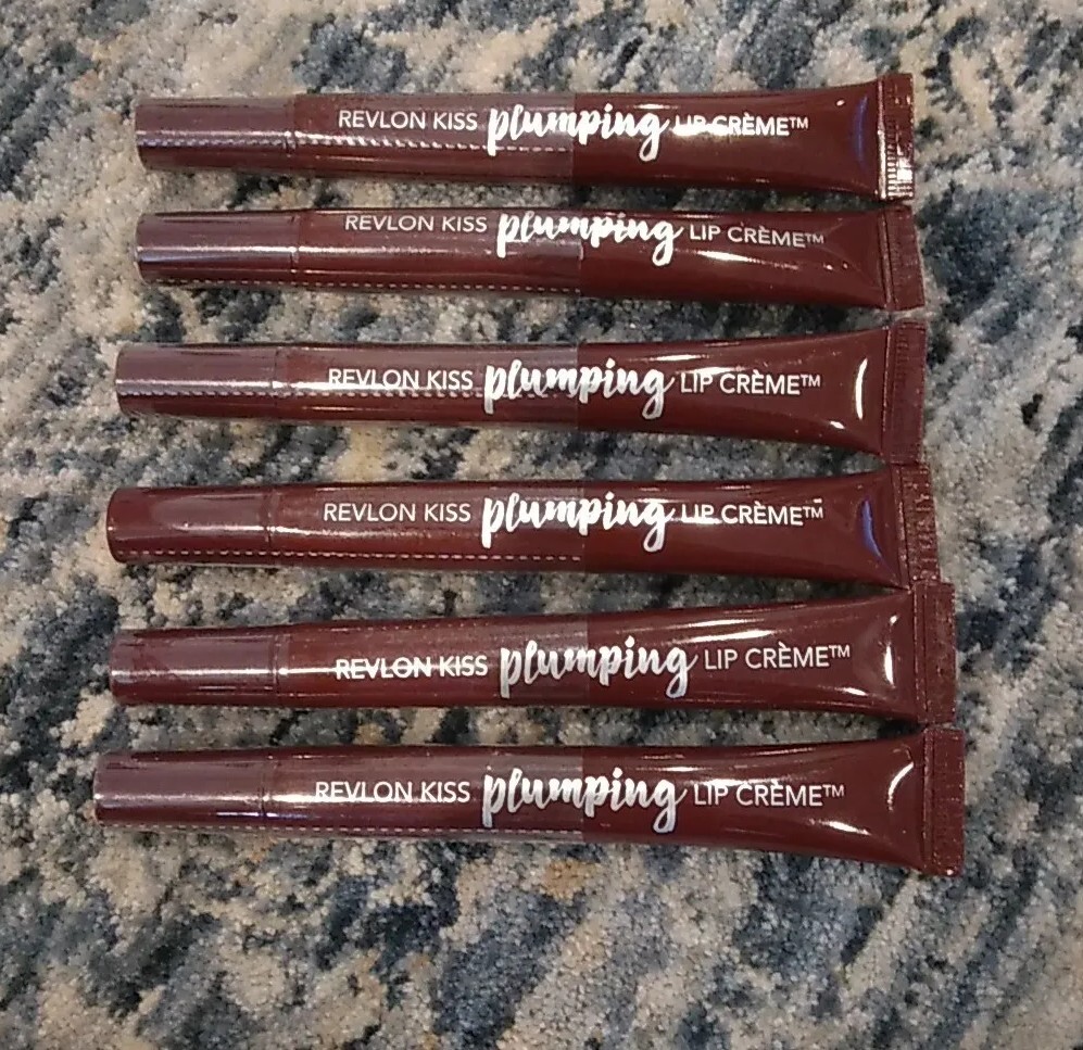 Lot of 6 Revlon Kiss Plumping Lip Creme Rich Bordeaux #545 Lipstick - 0.25 oz