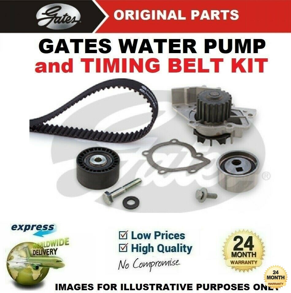 GATES WATER PUMP & TIMING BELT KIT for LANCIA ZETA 2.0 JTD 2000-2002