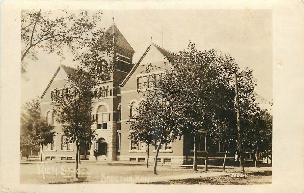 1923 Sabetha Kansas High School occupation RPPC Postcard 25-7161