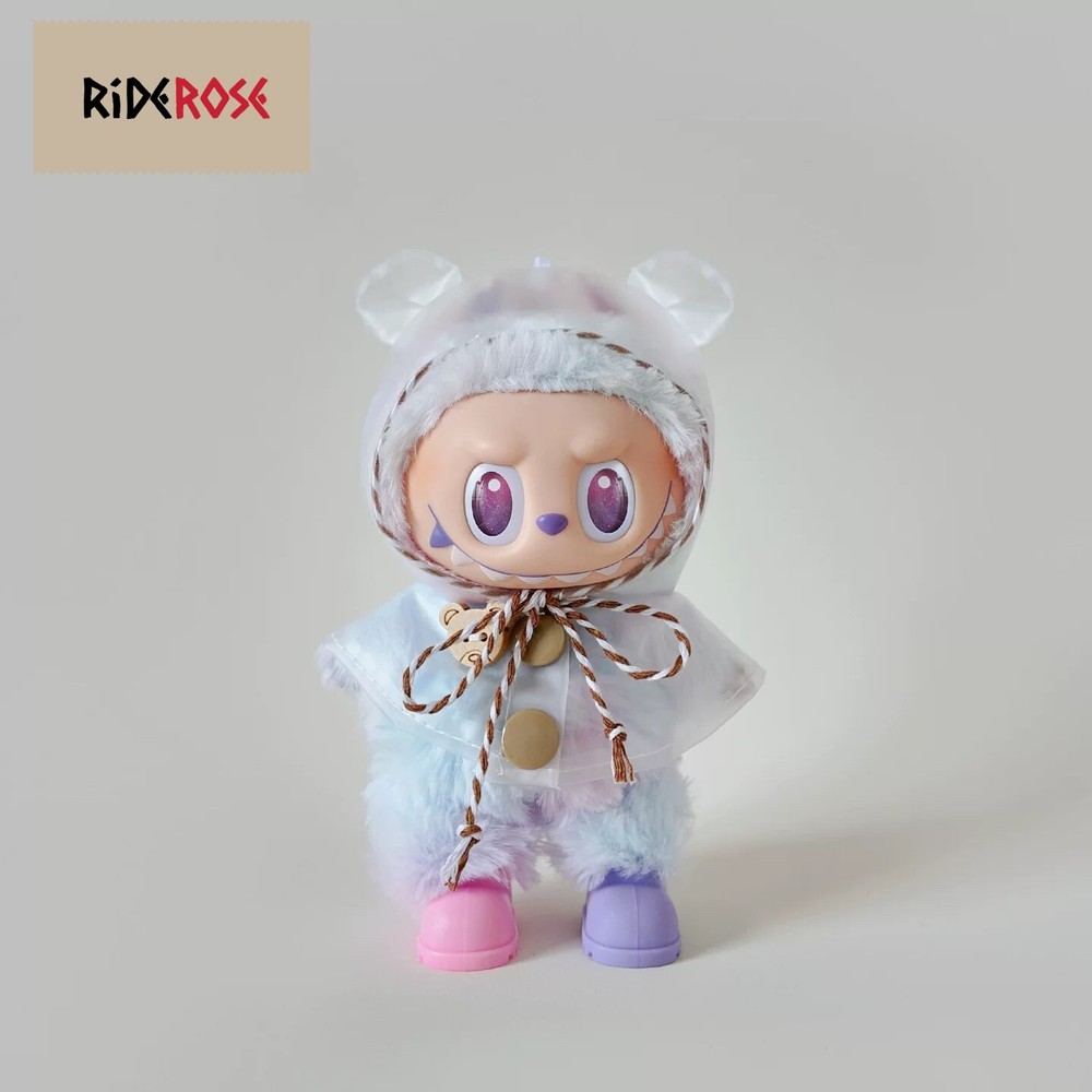 Handmade Labubu 1st-3rd Gen 17cm Raincoat & Shoes Set Pink Purple No Doll Included