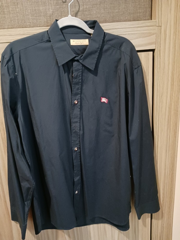 Mens Blue Burberry Dress Shirt Size Xxl