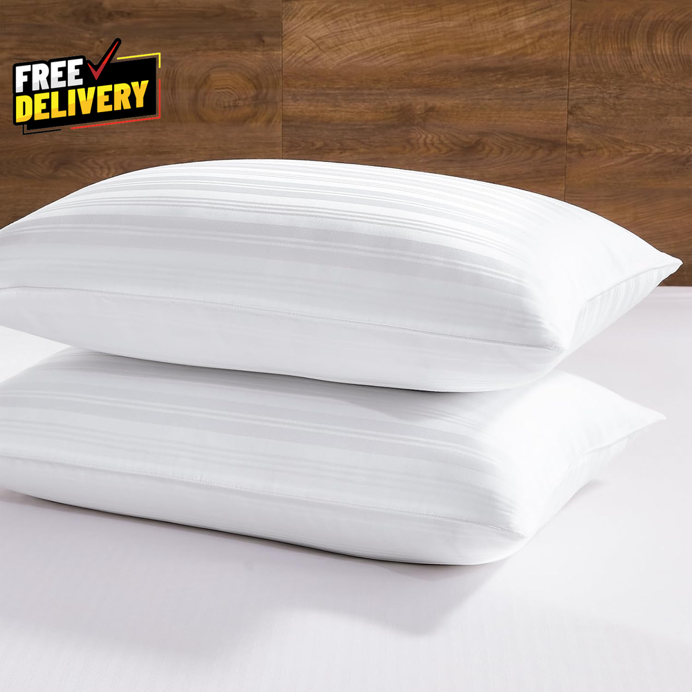 Goose Feather Down Pillows Set of 2 Queen Size 20x28 for Back Side Stomach…