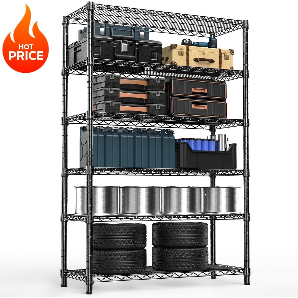 6-Tier Steel Storage Shelving Unit 4080 lbs Capacity Home Organizer
