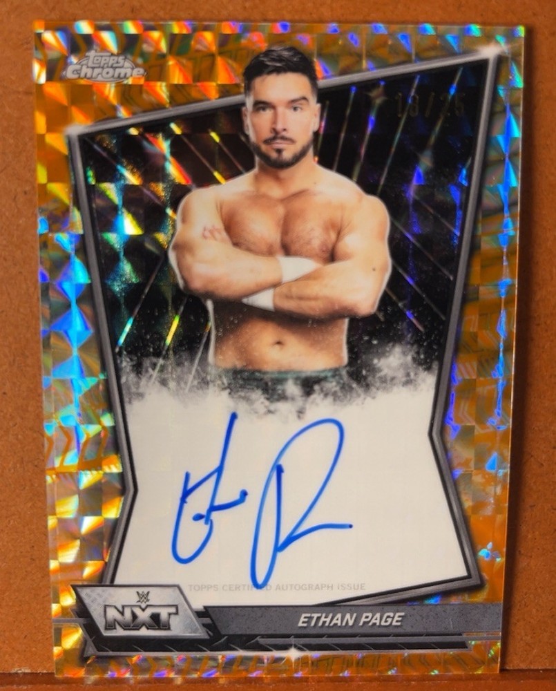 2026 WWE Topps Chrome Ethan Page Orange Geometric NXT Auto #’d /25