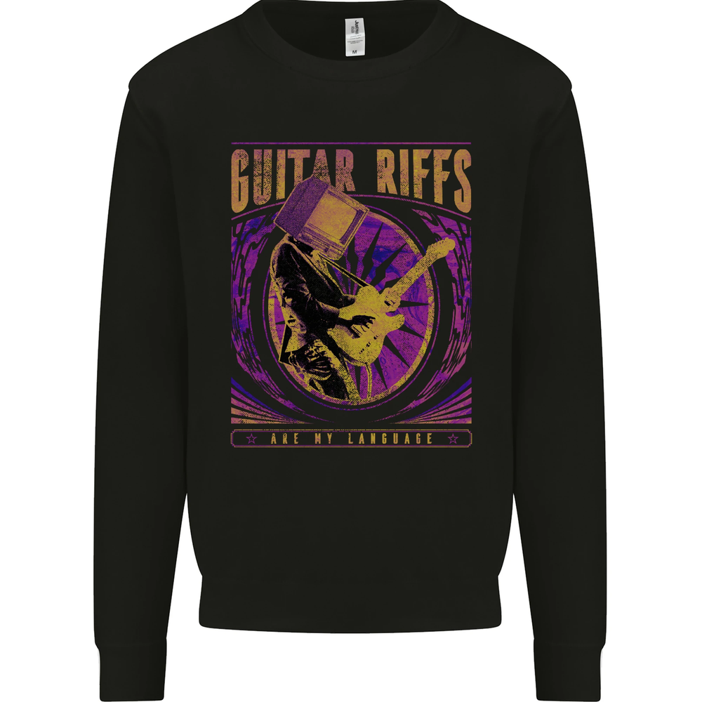 Guitar Riffs Are My Language Guitarist Mens Sweatshirt Jumper