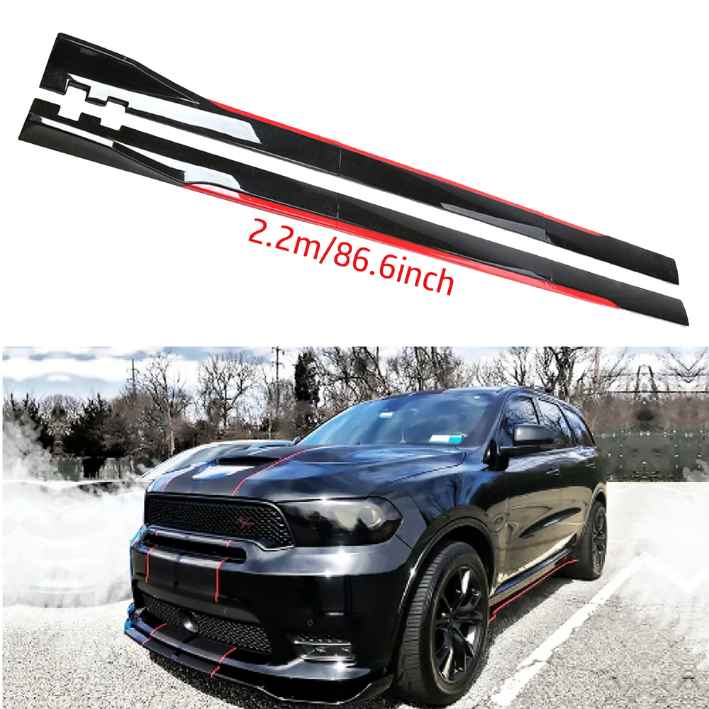 For Dodge Durango Side Skirt Extension Body Kit Splitter Spoiler Glossy Black