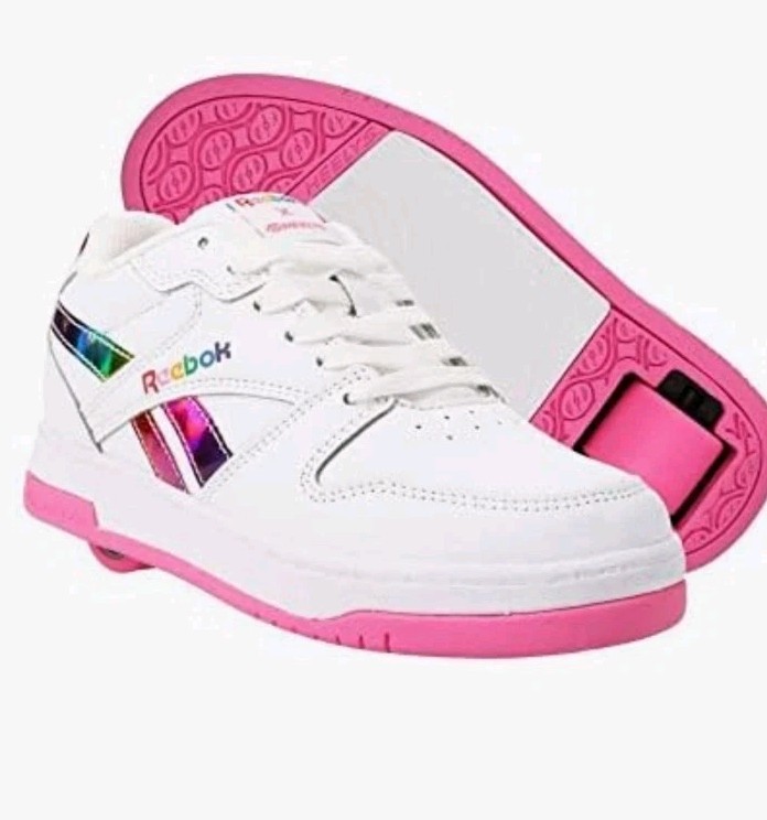 Heelys Reebok BB 4500 Low, White/Pink, Size 7