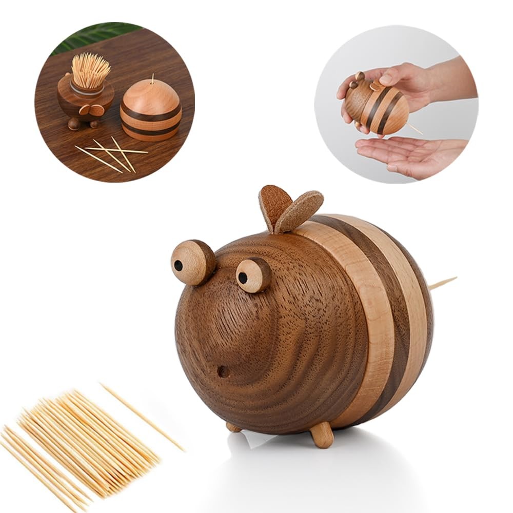 Bee Toothpick Holder Dispenser - Unique Kitchen Gadgets for Home Decor and Gi...