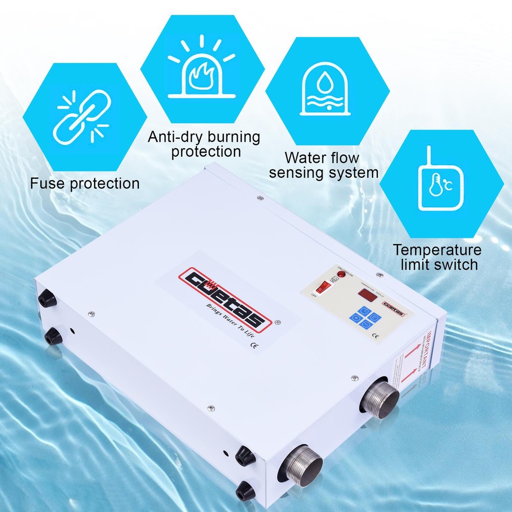 9KW Water Thermostat Heater for Swimming Pool Pond SPA Electric Water Heater