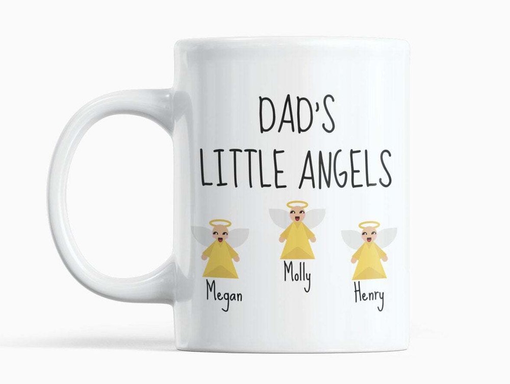 Taza Daddy's Little Angels Taza Personalizada Día del Padre