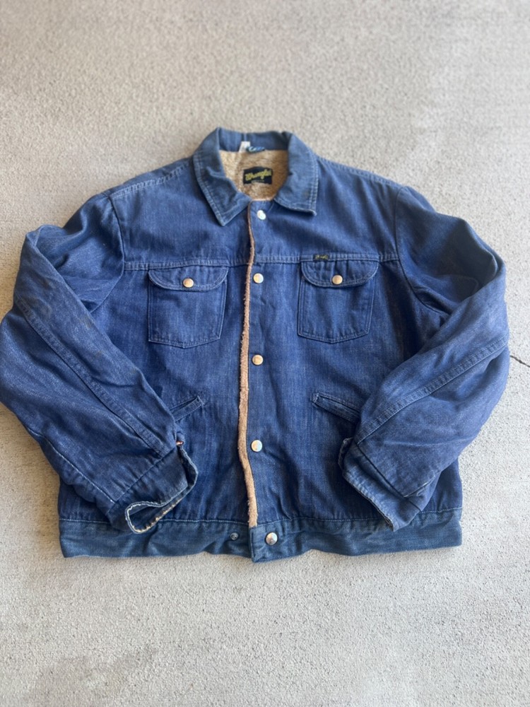 Vintage Wrangler Sherpa Lined Trucker Denim Jacket