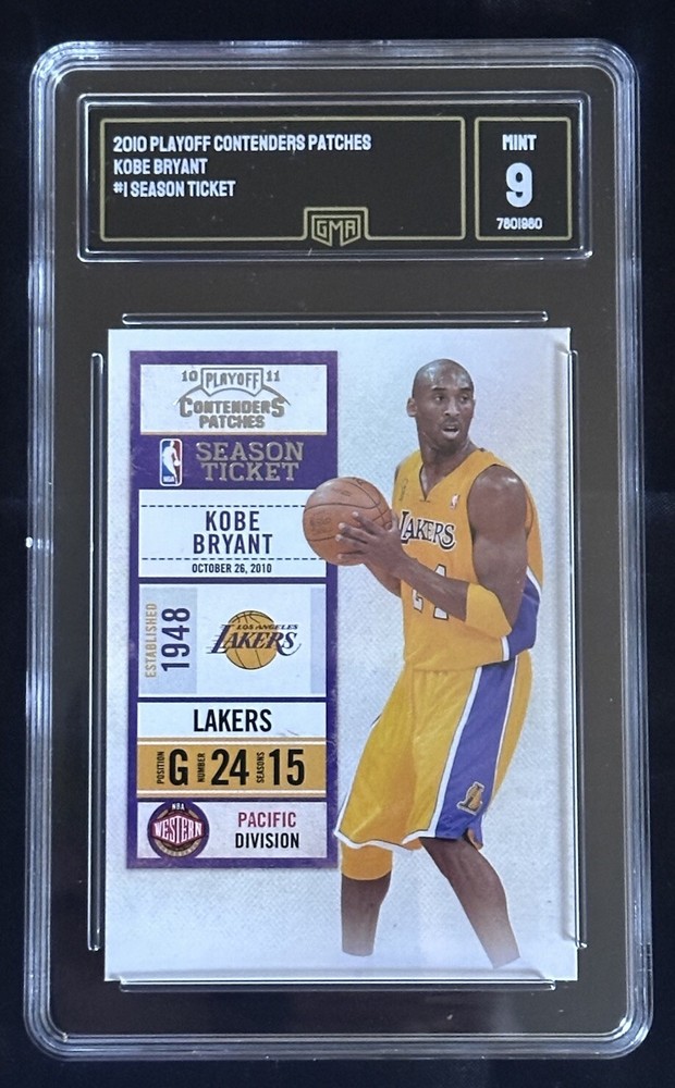 2010-11 Playoff Contenders Kobe Bryant Season Ticket Patch GMA 9 Mint