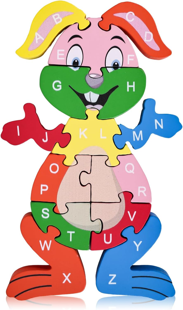 Montessori Wooden ABC Puzzle for Toddlers Rooster-Themed Learning Toy