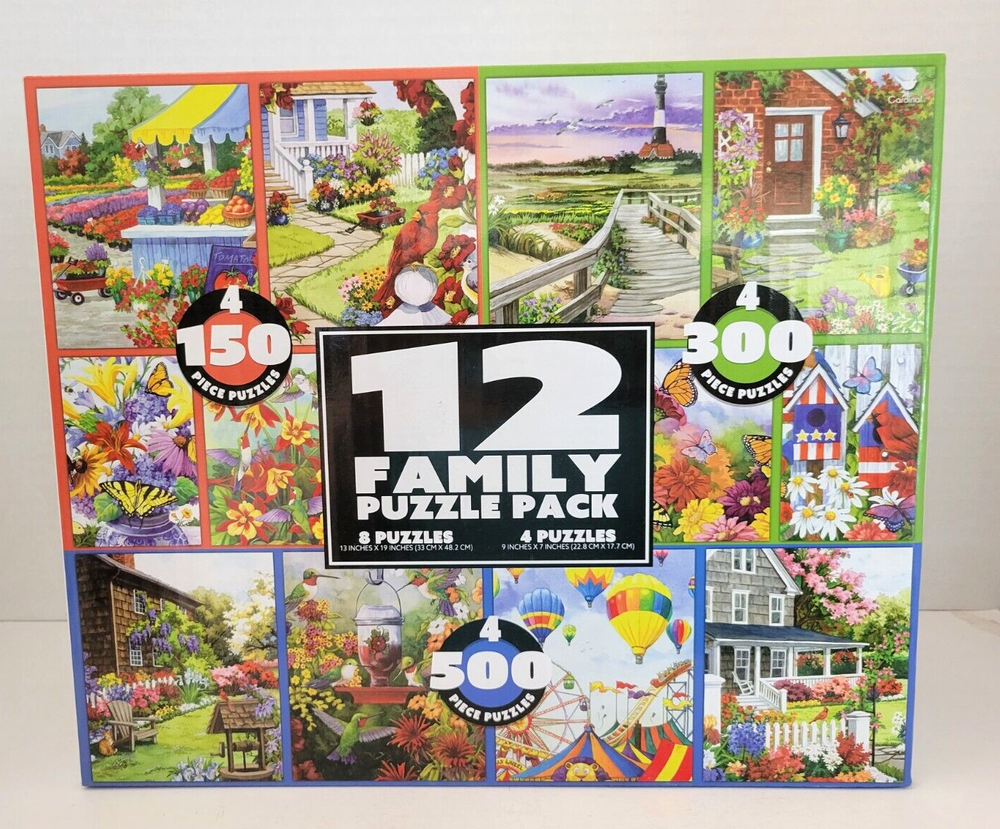 12 Family Puzzle Pack NEW Animals Birds Balloons Farm Ocean Landscape