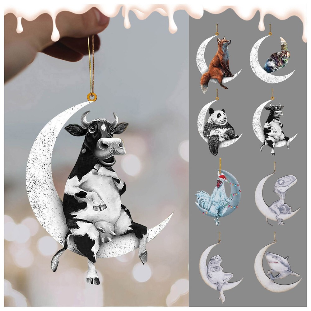Christmas Animals Pendant Decorations Tree Hanging Xmas Moon Decorate Ornaments