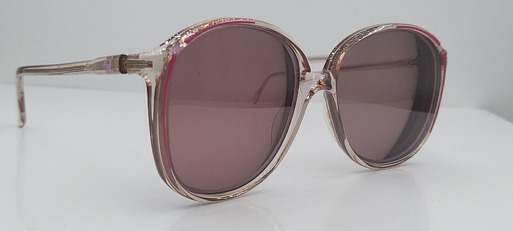 Vintage SI-2 Purple Translucent Oval Sunglass Frames Seasonal Retro Style-image