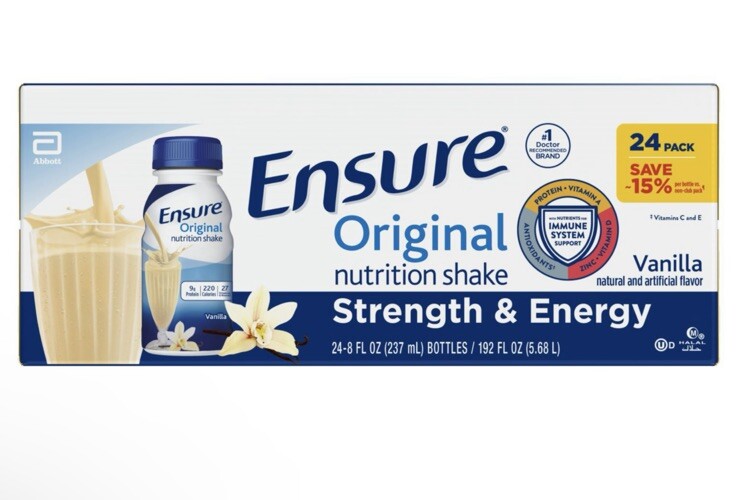 Ensure Original Nutrition Shake, Vanilla, 8 Ounces, 24 Count