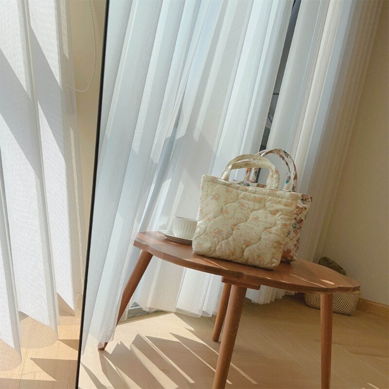 Stylish Quilted Cotton Coin Case Small Makeup Bag Zipper Change Purse for Women