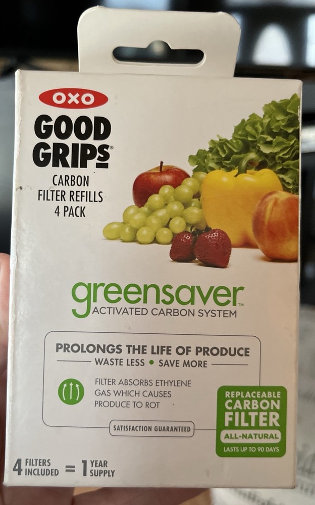 OXO Good Grips GreenSaver Carbon Filter Refills 4-Pack Lasts One Year Fresh Produce-image