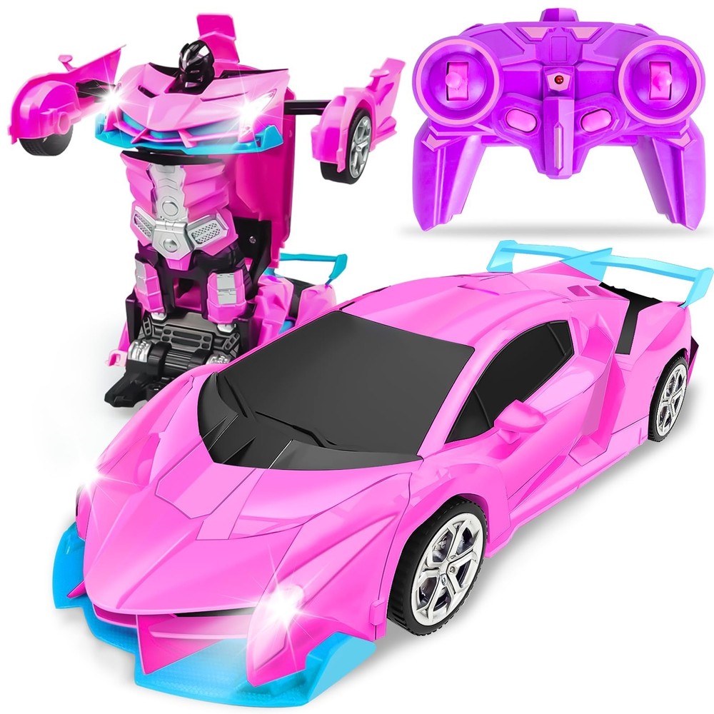 Remote Control Car Toy for Kids Ages 3-8 - 1:18 Scale Transformable RC Vehicle