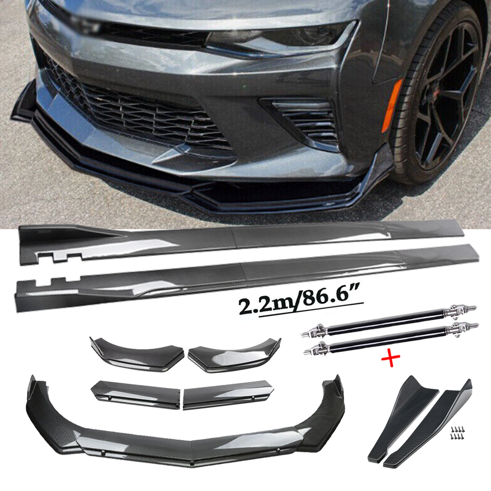Camaro SS 2016-2021 LS LT RS Carbon Fiber Front Bumper Lip Spoiler Body Kit  