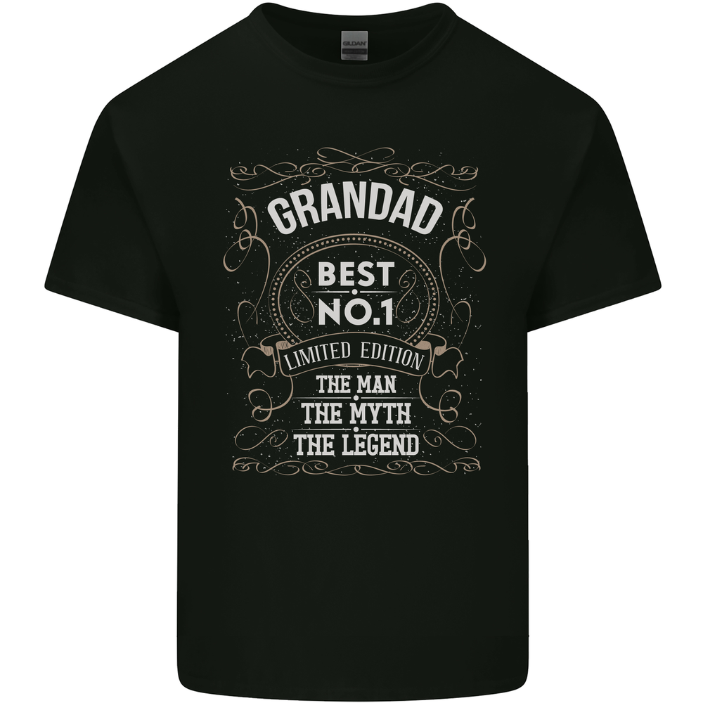 Fathers Day No 1 Grandad Man Myth Legend Mens Light Cotton T-Shirt-image
