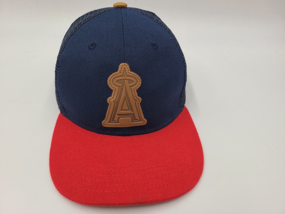 Los Angeles Angels Youtheory Collagen Mesh Trucker Strapback Hat Cap MLB Blue