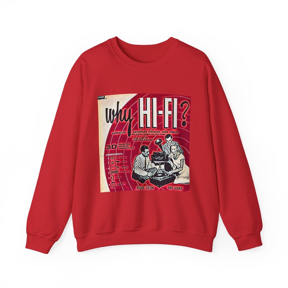 Why Hi-Fi Estampado Gráfico Retro Arte LS Unisex Heavy Blend™ Sudadera Cuello Redondo NUEVA
