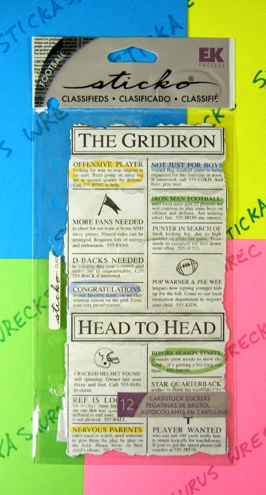 Stickopotamus Football Classifieds Stickers Pack