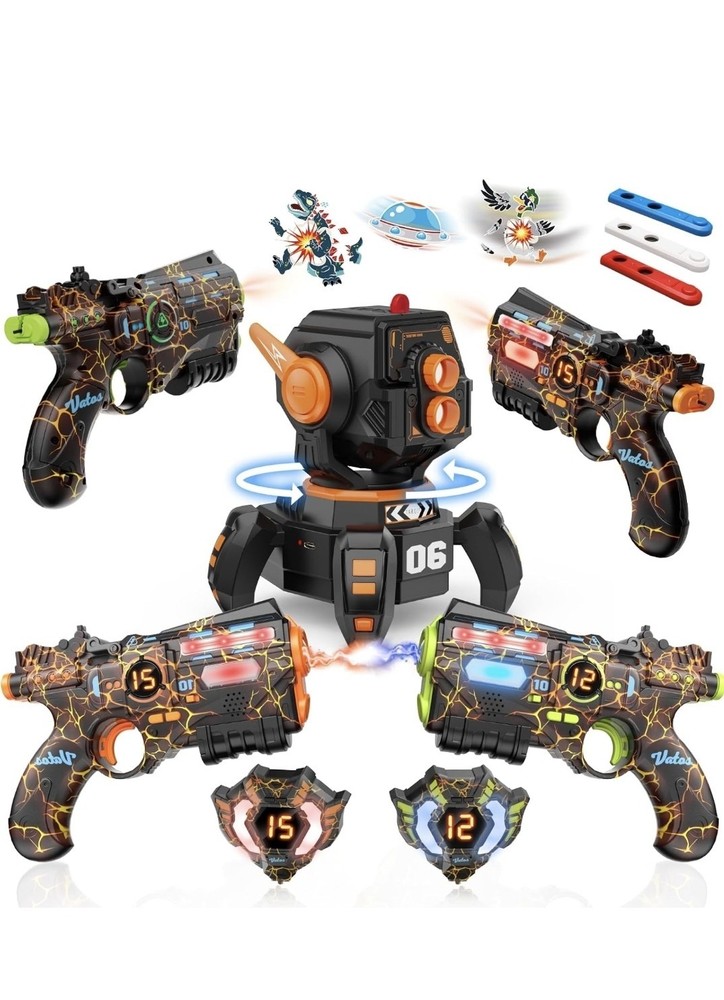 Rechargeable Infrared Laser Tag Set with Projector, 2 Players Toy Guns Activity