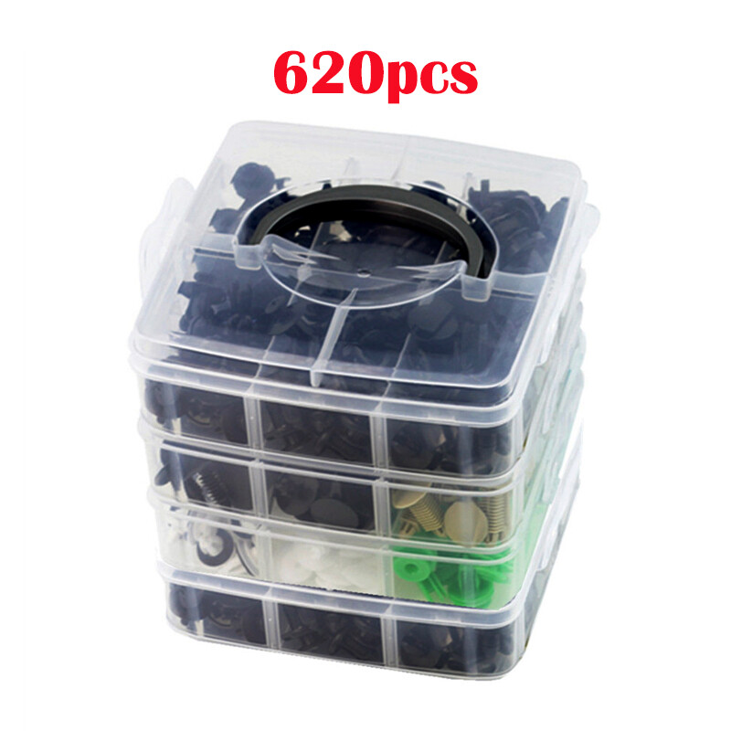 620PCS 24 Sizes 4 Layers Plastic Fasteners Car Bumper Fender Repair Parts Clip