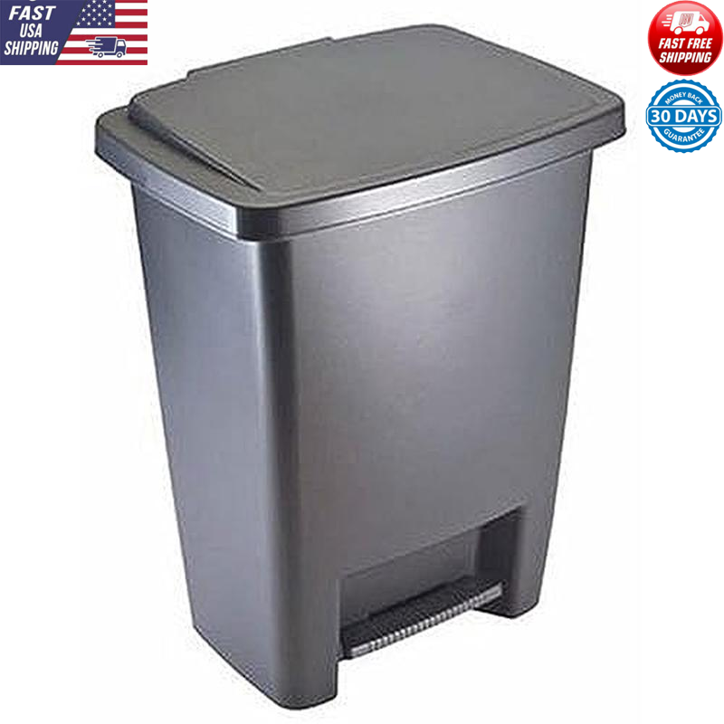 Step-On Trash Can Lid Durable Foot-Free Operation Wastebasket Home Office New