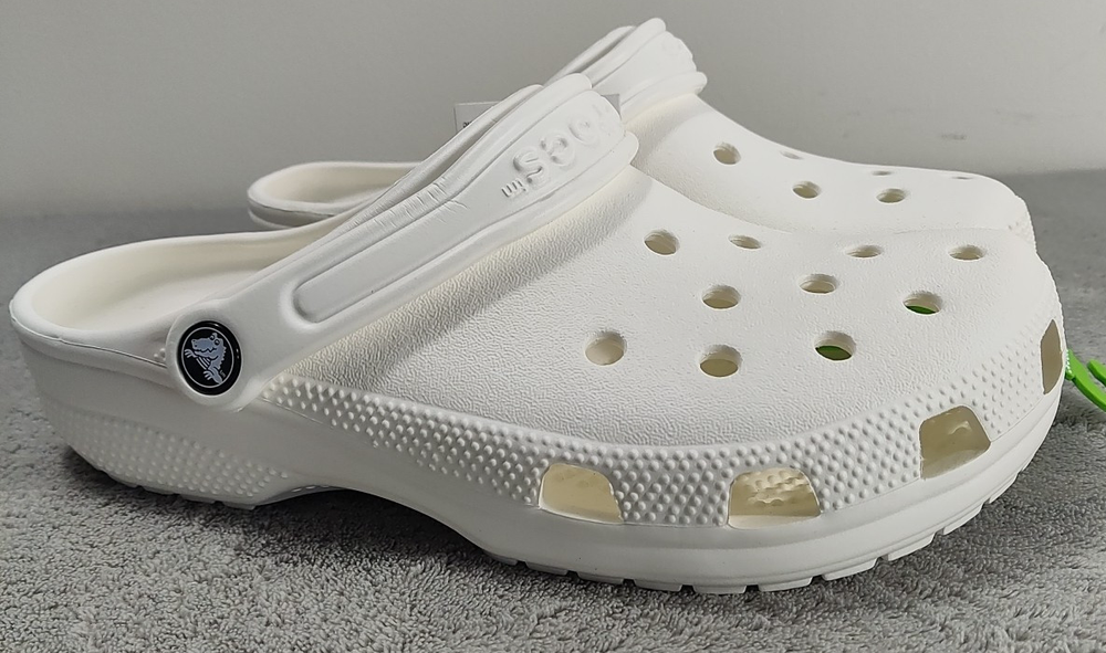 Crocs Women's Classic Clog Authentic Slip-On Shoe- Style 10001-Size 8-White