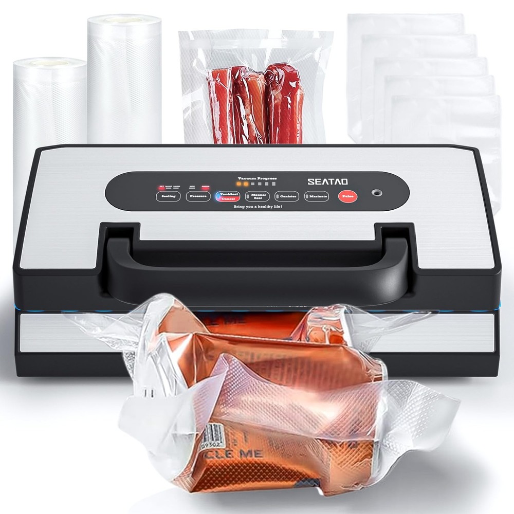 Upgraded SEATAO 90Kpa Vacuum Sealer Machine for Dry and Liquid Foods