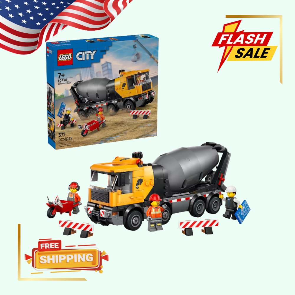 [FASH SALE] LEGO City Cement Mixer Truck 60478 Building Kit (371 Pieces)-image