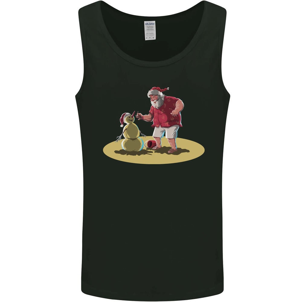 Christmas Santa Snowman Beach Vest Tank Top for Men  