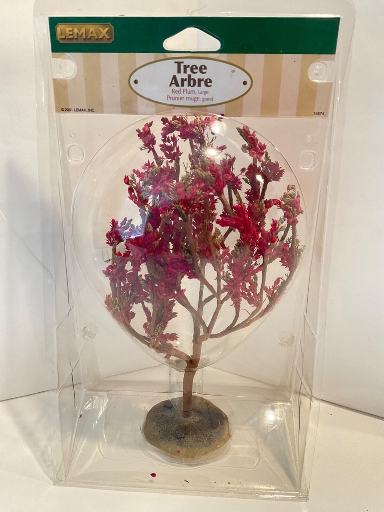 Lemax 2001 Holiday Village Large Red Plum Tree Accessory 14574