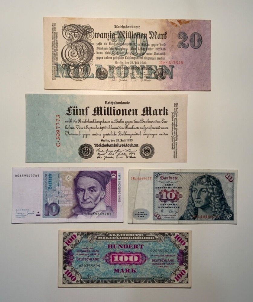 Vintage banknote lot from Germany.