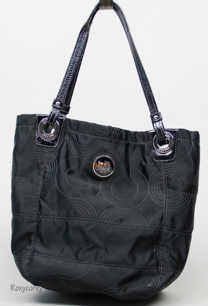 Coach Black Alex Stitched Large Handle Tote Shoulder Bag 14275