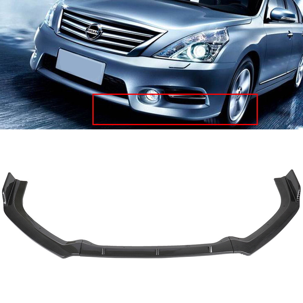 2019-20 Nissan Altima Carbon Fiber Front Bumper Lip Spoiler Splitter Set