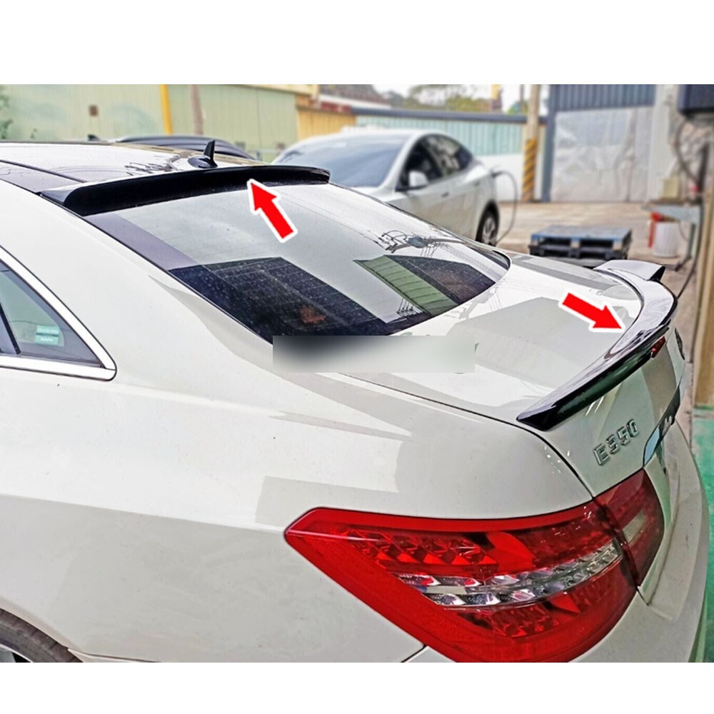 Unpainted For MERCEDES BENZ C207 Coupe V HIGH KICK Trunk Spoiler + ROOF SPOILER
