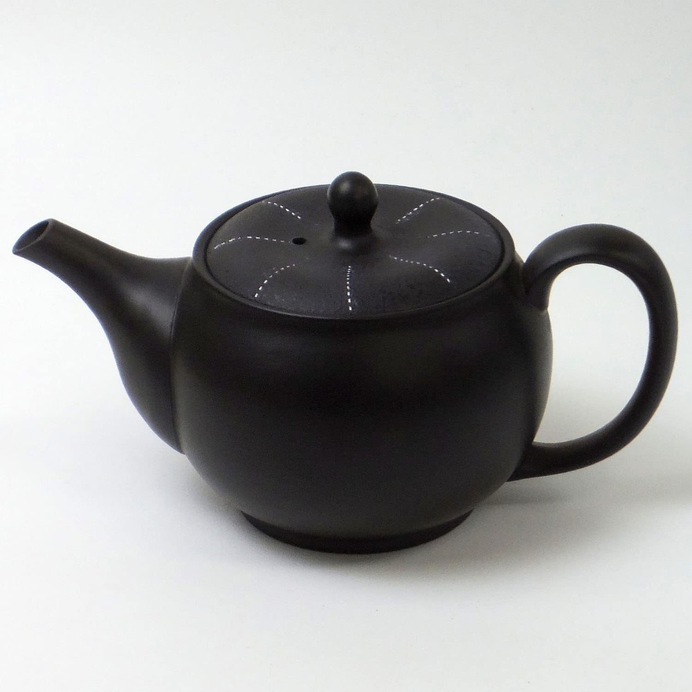 Tokoname Ware 20B1180 Teapot  Spring and Autumn  Bag Black Spot Line Tea